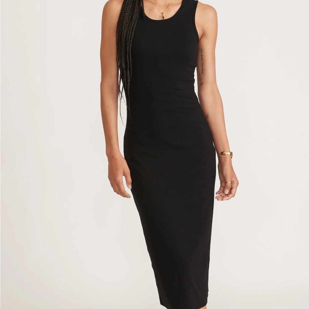 Marine Layer Lexi Ribbed Black Dress